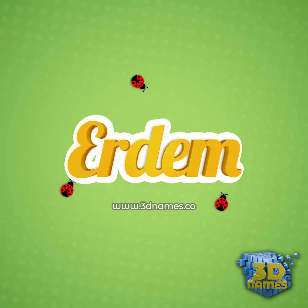erdem in Ladybugs style - 3D name wallpaper