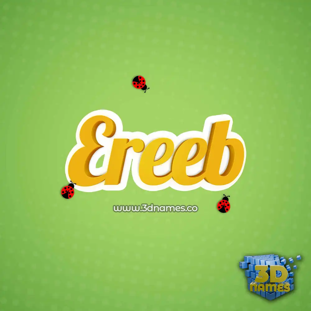 ereeb in Ladybugs style - 3D name wallpaper
