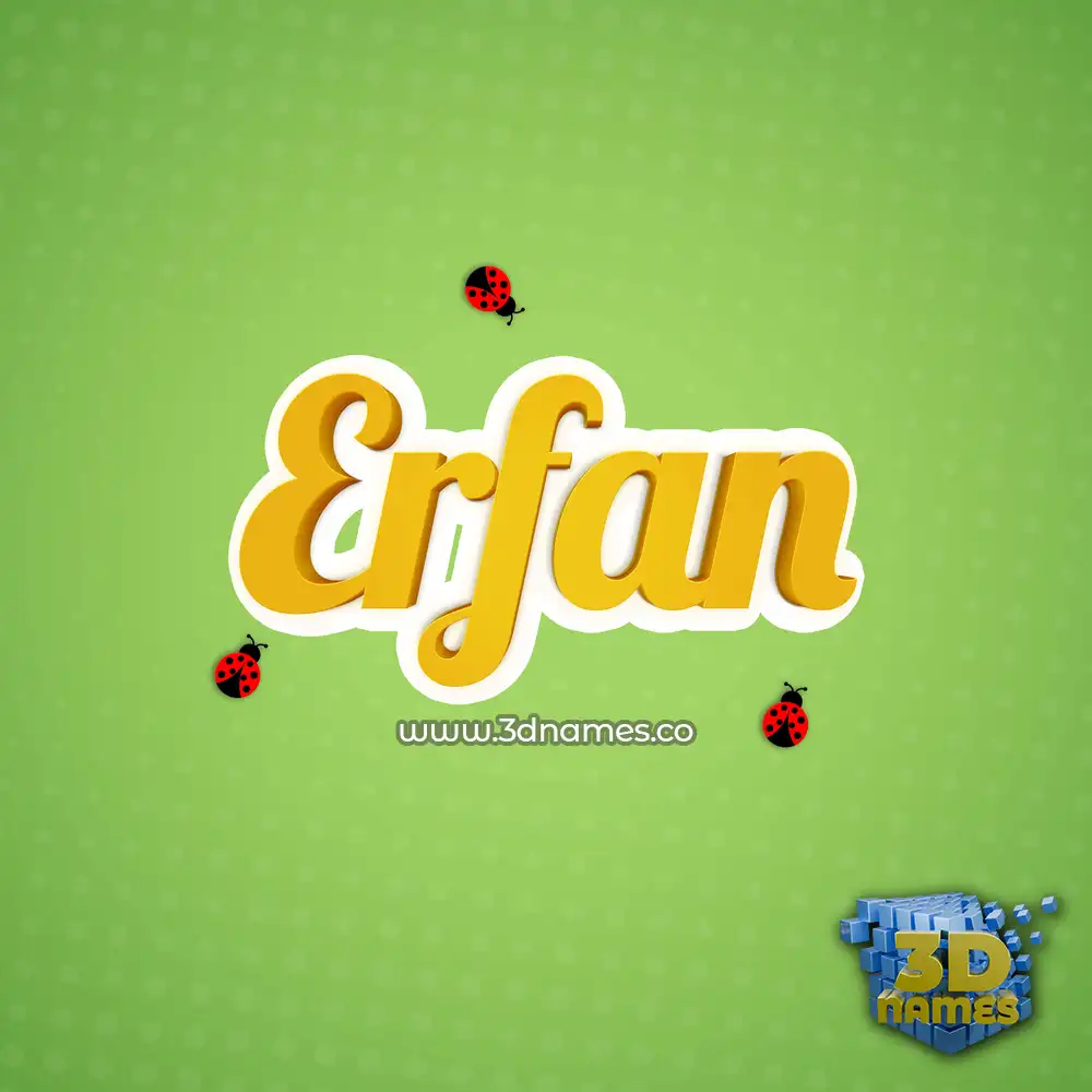 erfan in Ladybugs style - 3D name wallpaper