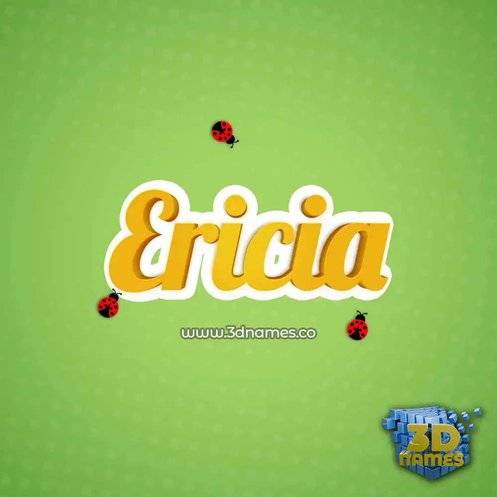 ericia in Ladybugs style - 3D name wallpaper
