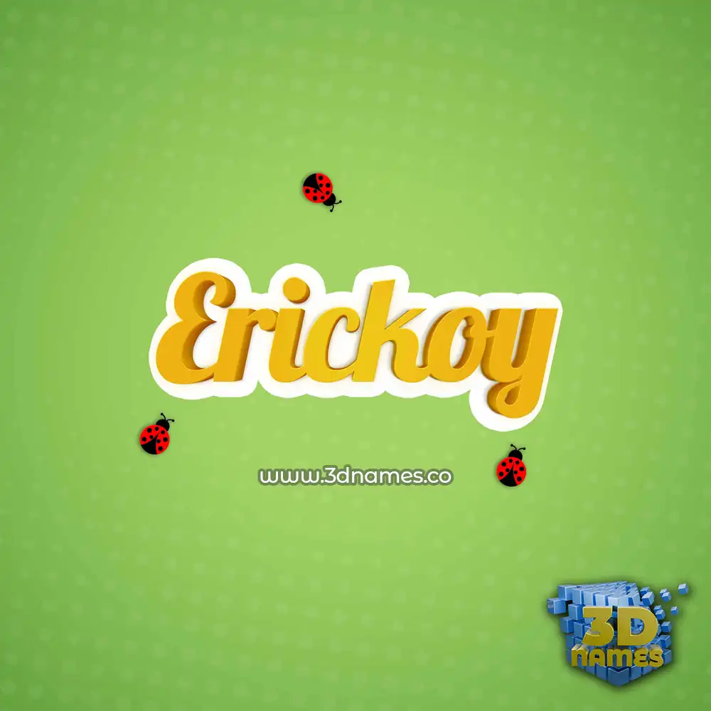 erickoy in Ladybugs style - 3D name wallpaper