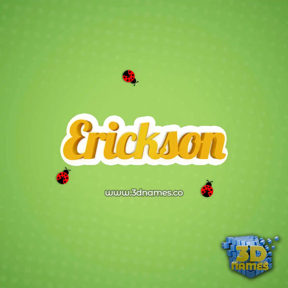 erickson in Ladybugs style - 3D name wallpaper