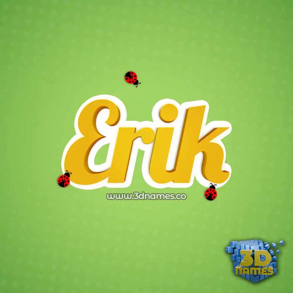 erik in Ladybugs style - 3D name wallpaper