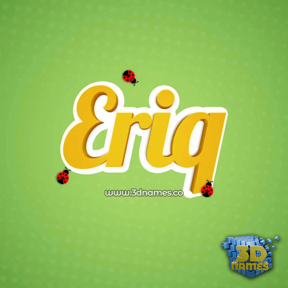 eriq in Ladybugs style - 3D name wallpaper