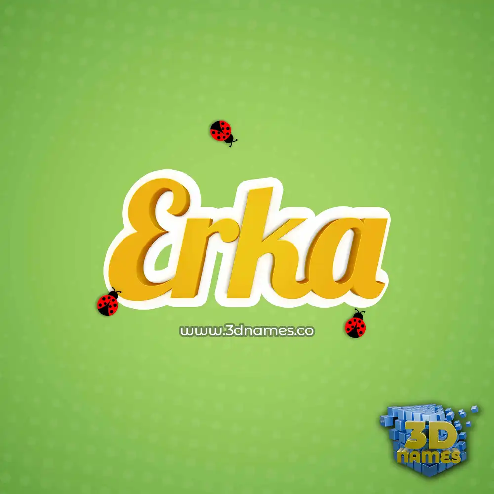 erka in Ladybugs style - 3D name wallpaper