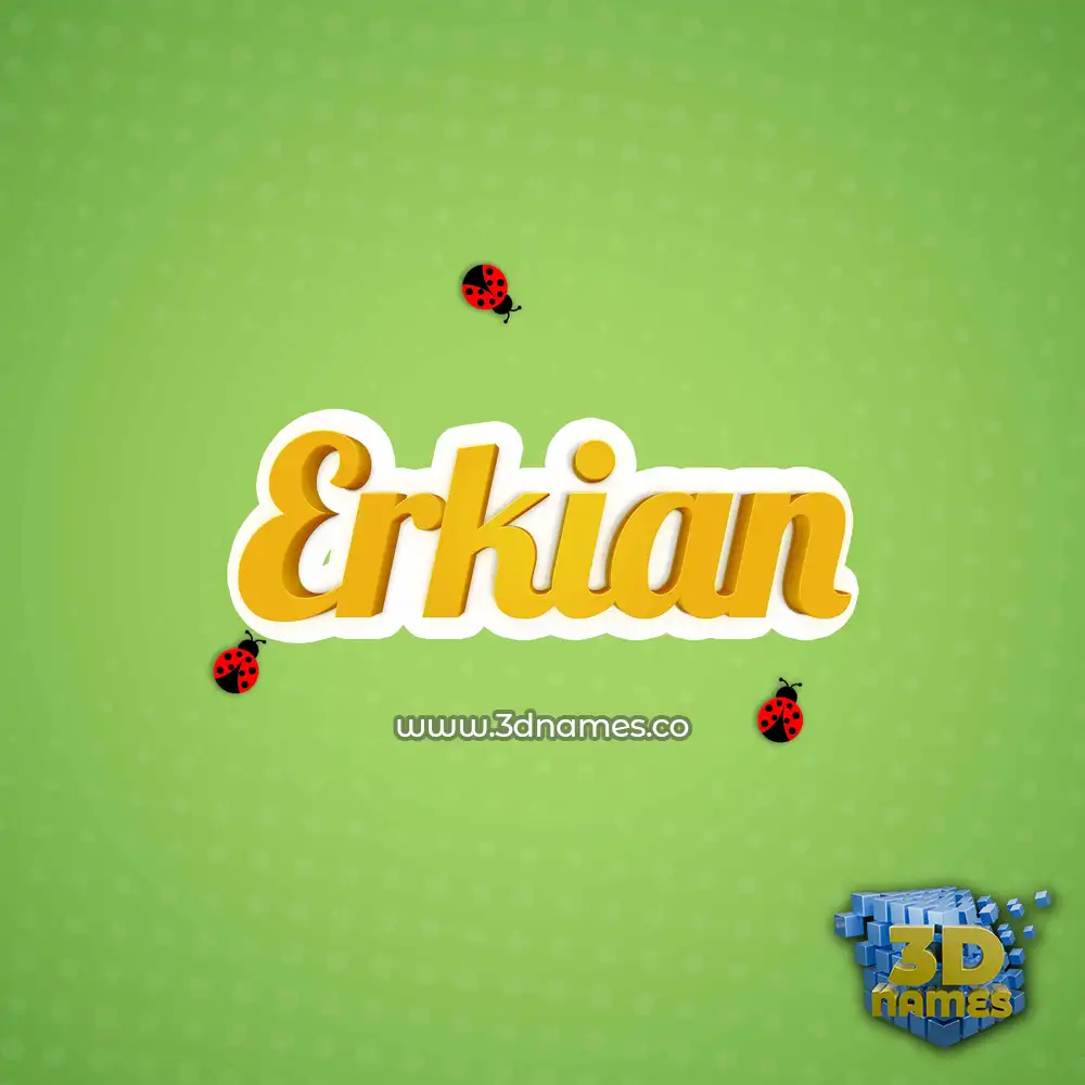 erkian in Ladybugs style - 3D name wallpaper