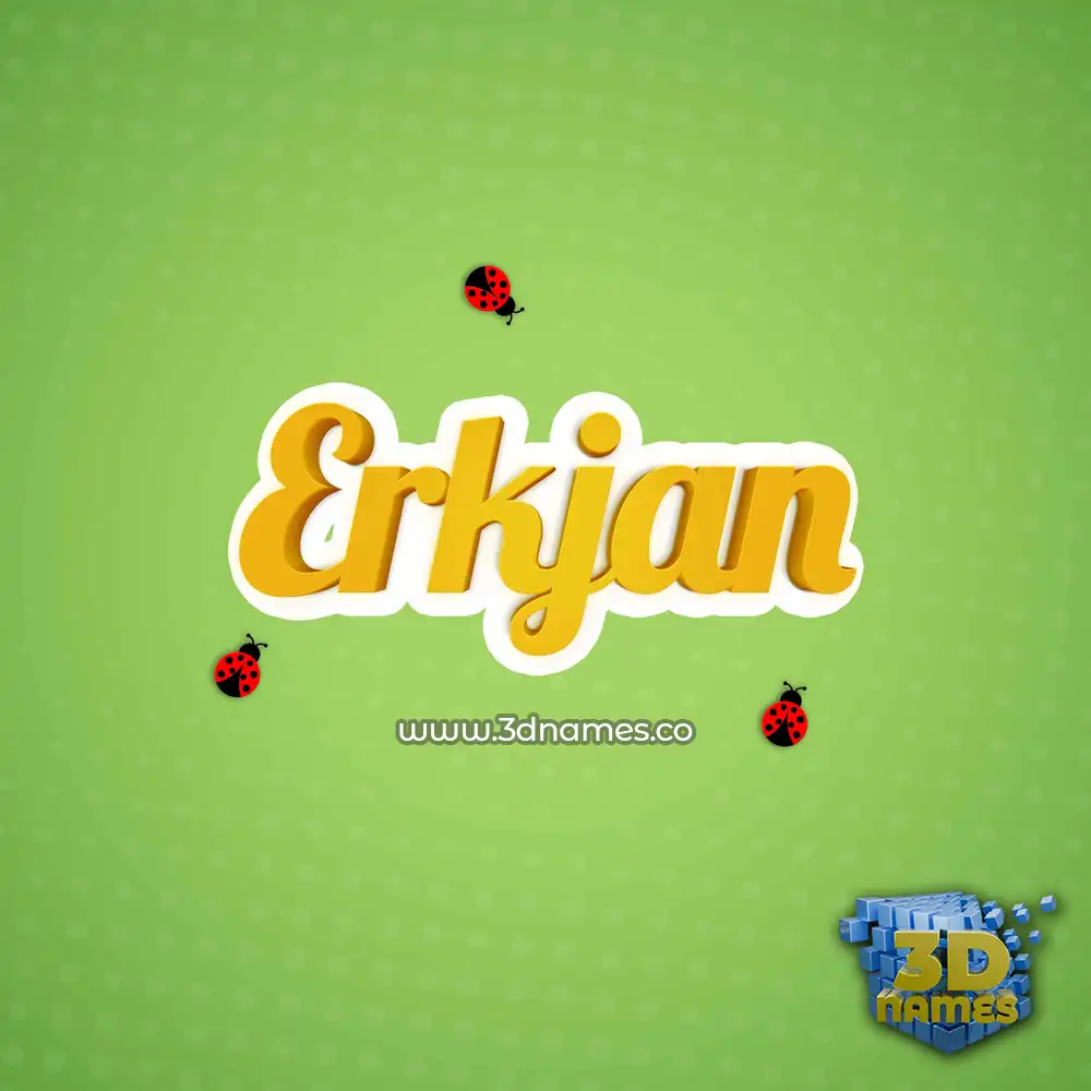 erkjan in Ladybugs style - 3D name wallpaper