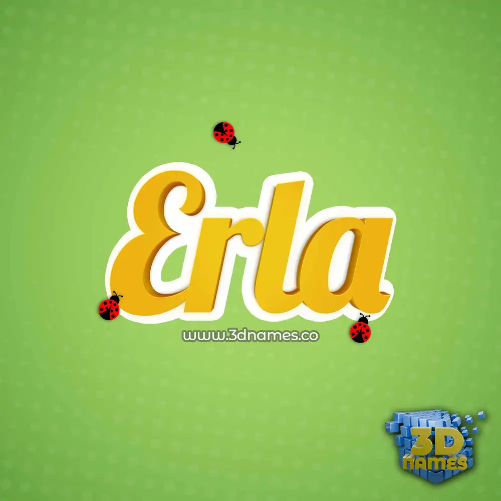 erla in Ladybugs style - 3D name wallpaper