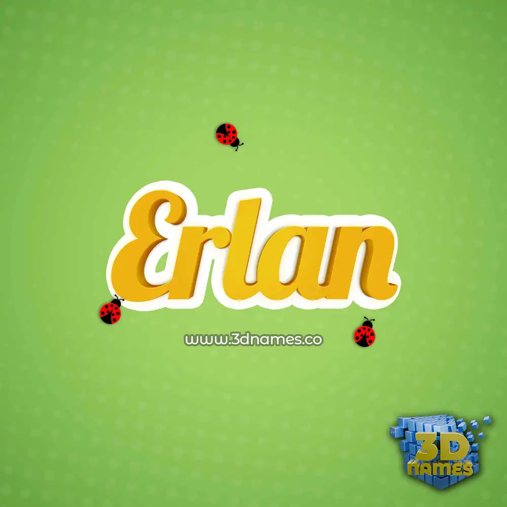 erlan in Ladybugs style - 3D name wallpaper