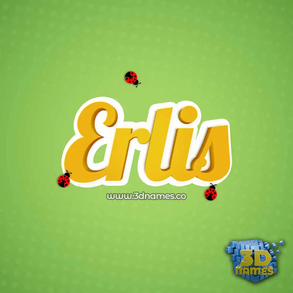 erlis in Ladybugs style - 3D name wallpaper