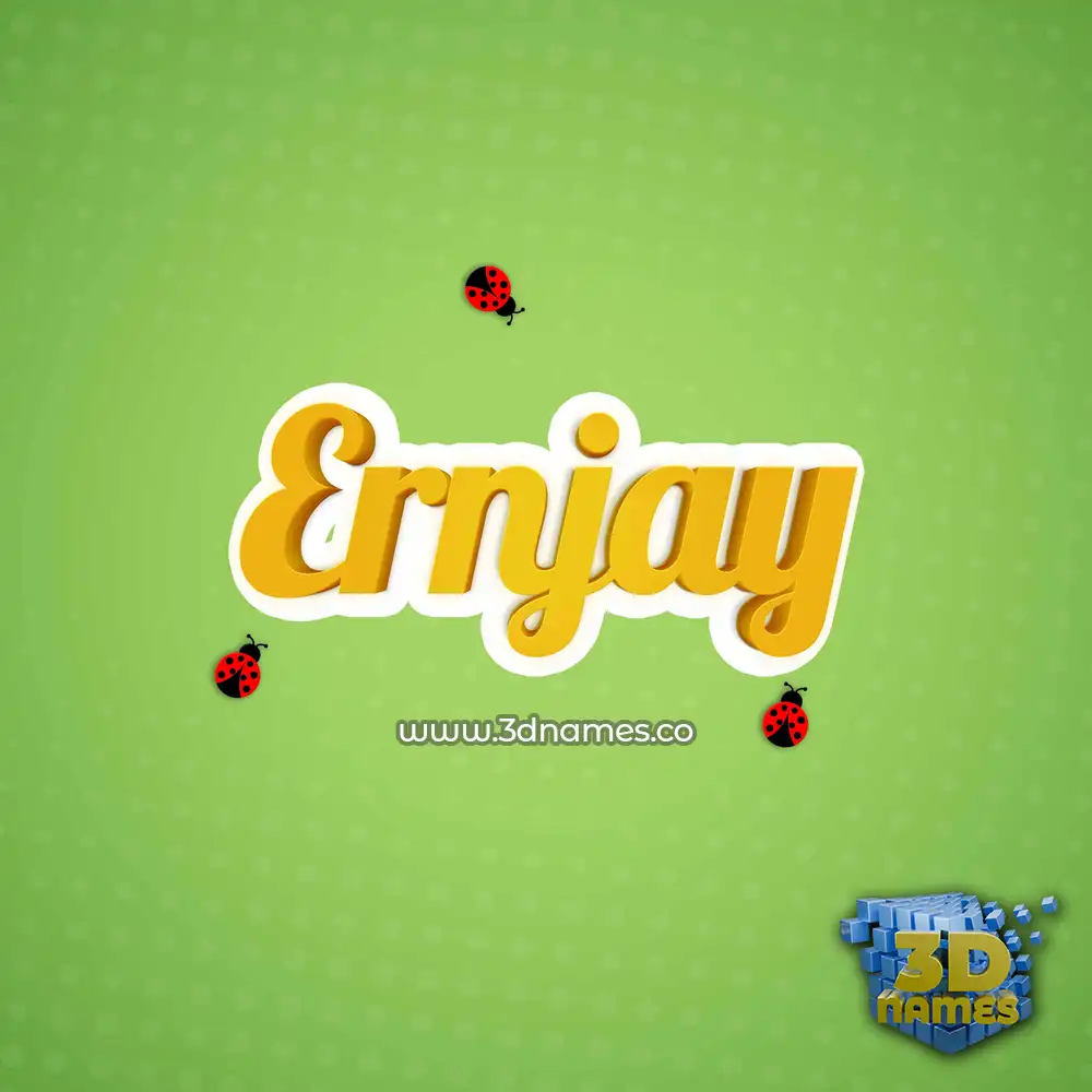 ernjay in Ladybugs style - 3D name wallpaper