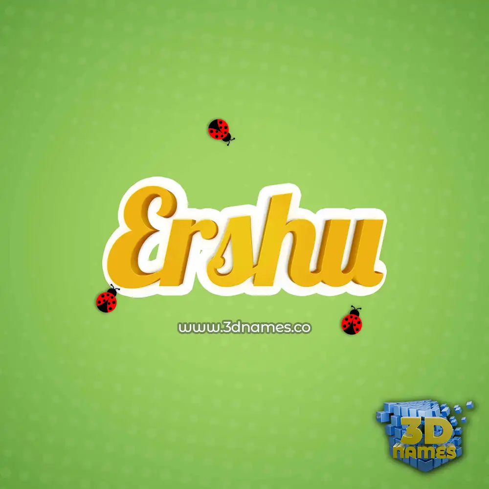 ershu in Ladybugs style - 3D name wallpaper
