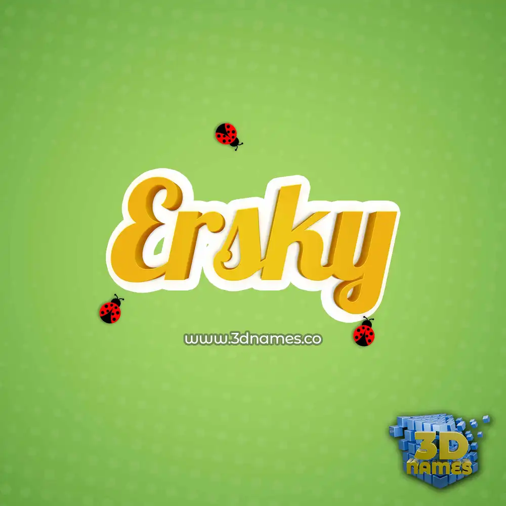 ersky in Ladybugs style - 3D name wallpaper