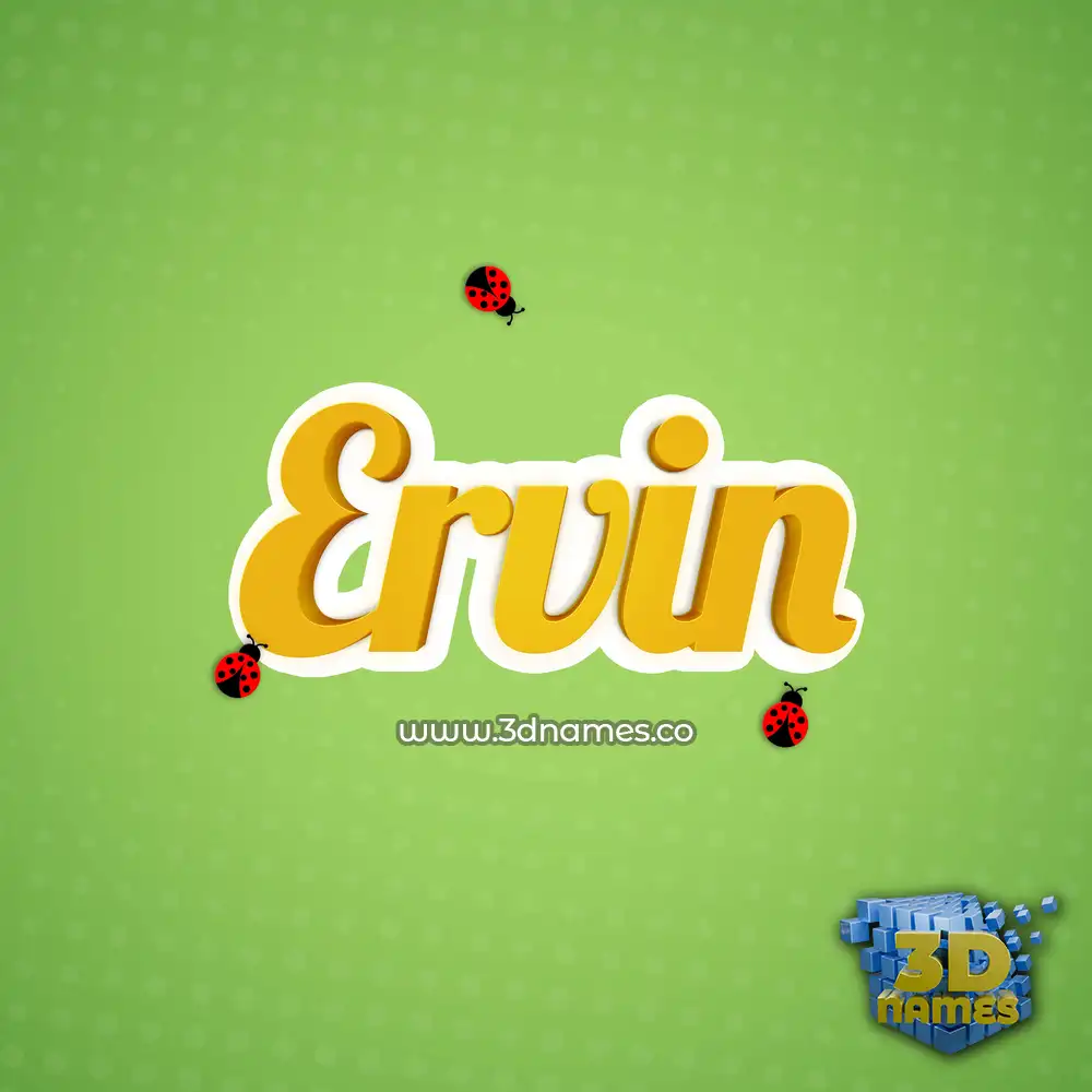 ervin in Ladybugs style - 3D name wallpaper