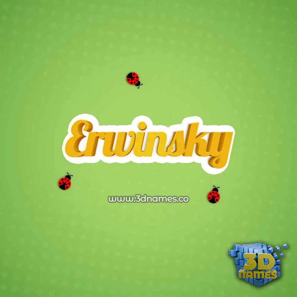 erwinsky in Ladybugs style - 3D name wallpaper