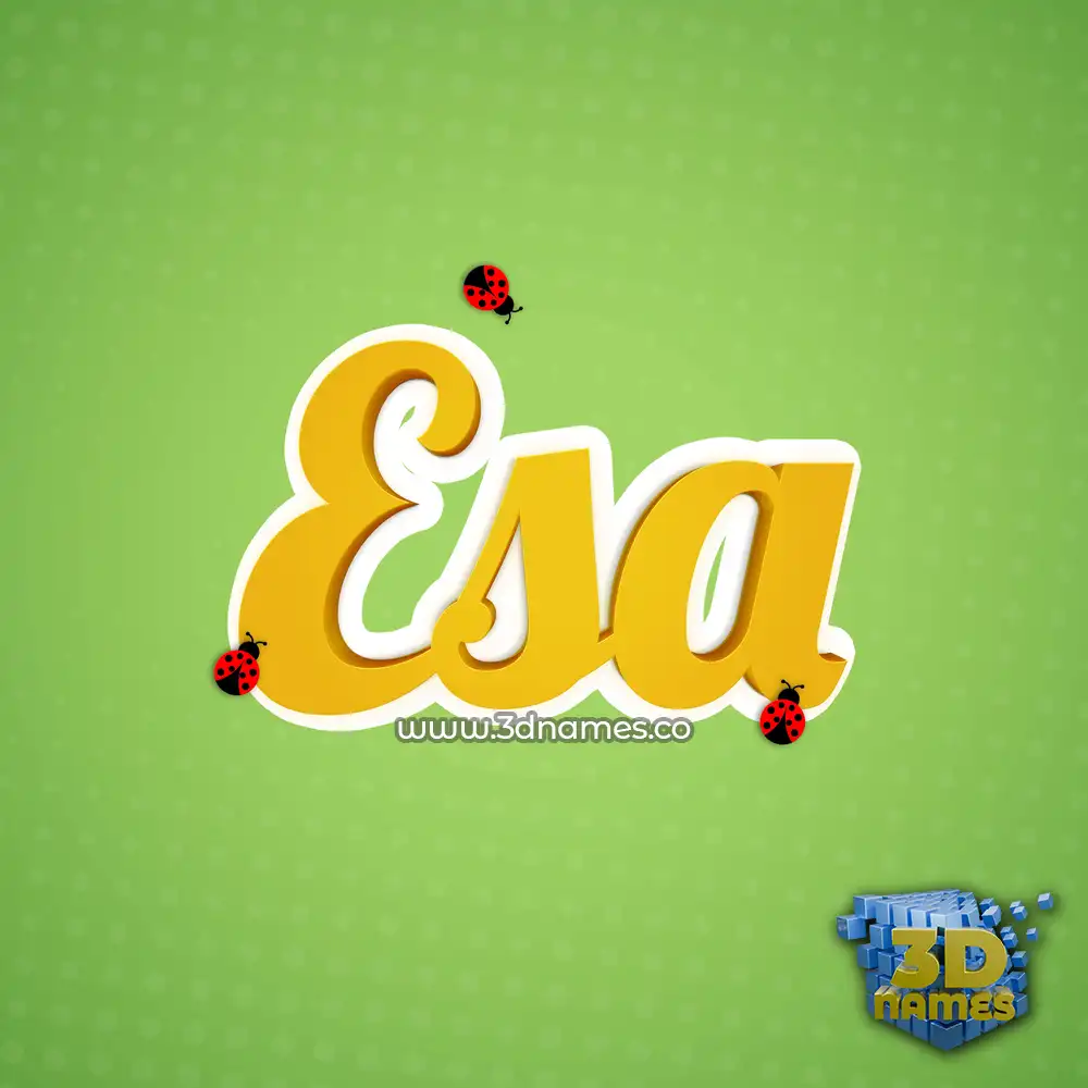 esa in Ladybugs style - 3D name wallpaper