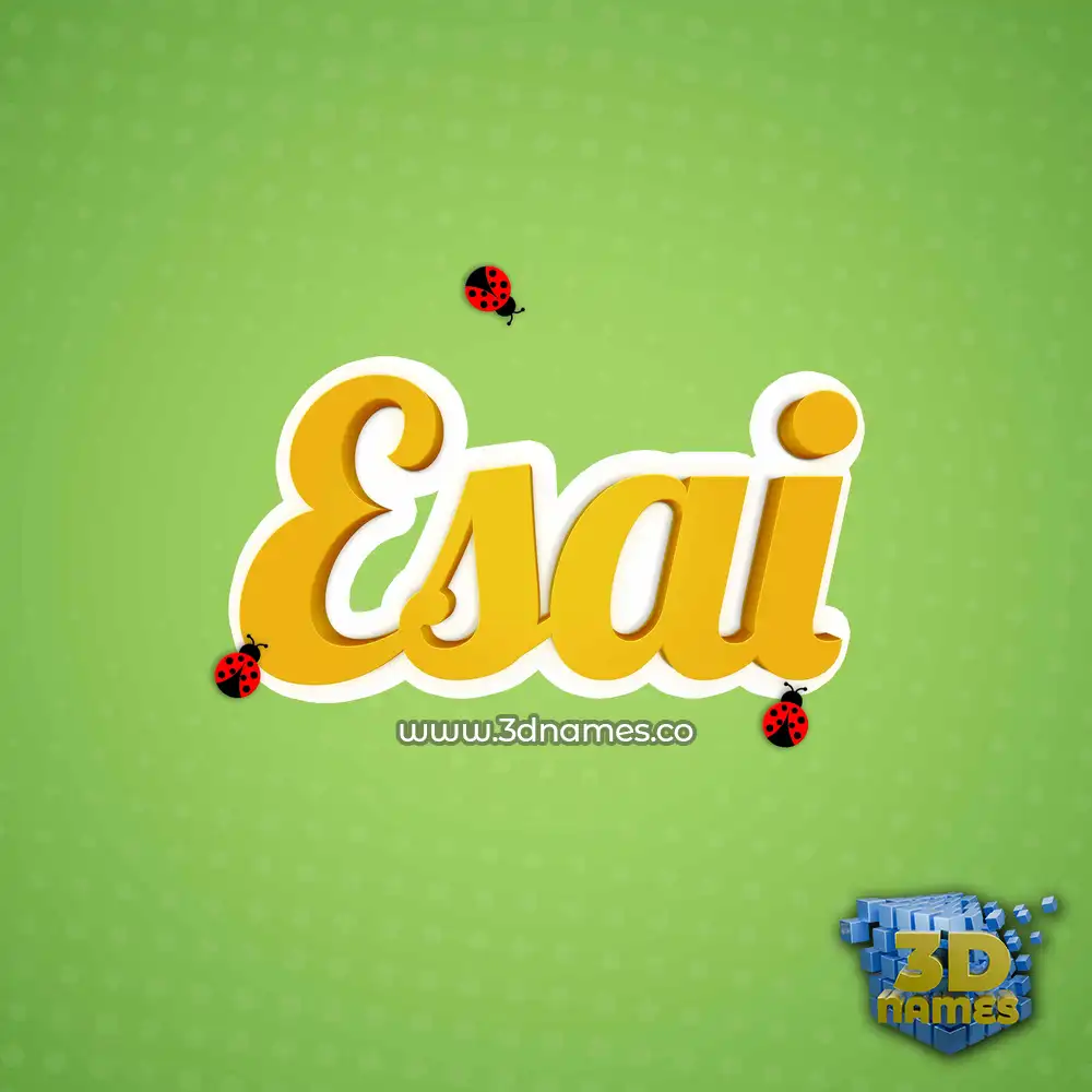 esai in Ladybugs style - 3D name wallpaper