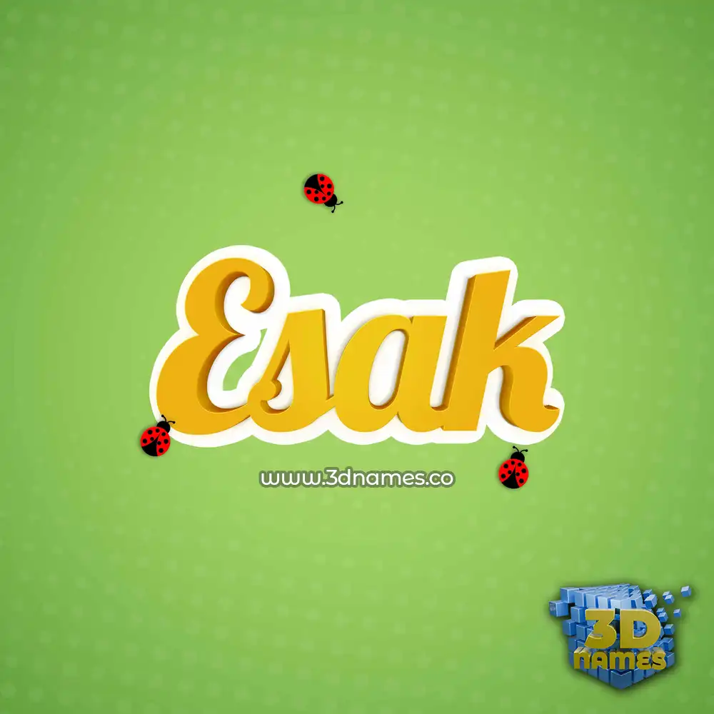 esak in Ladybugs style - 3D name wallpaper