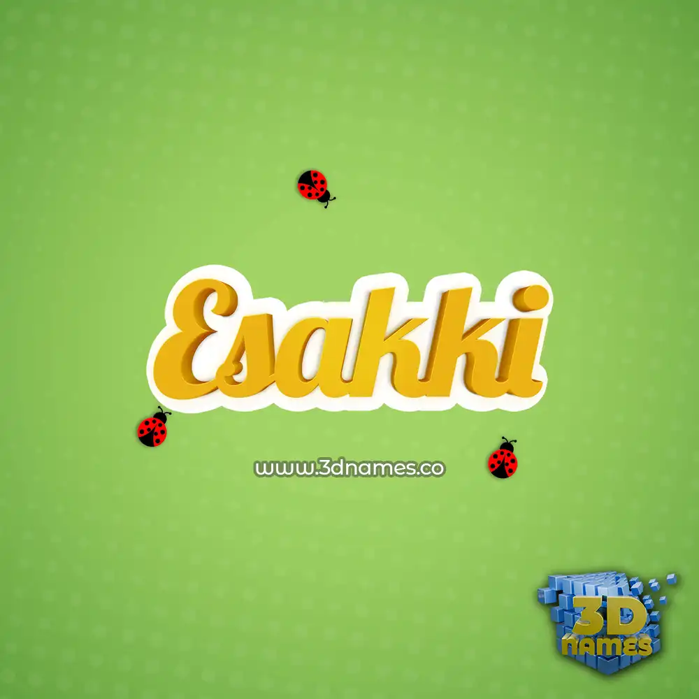 esakki in Ladybugs style - 3D name wallpaper