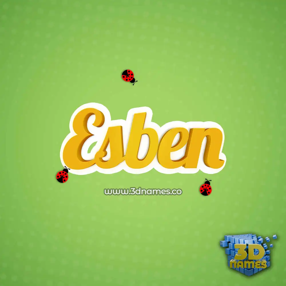 esben in Ladybugs style - 3D name wallpaper