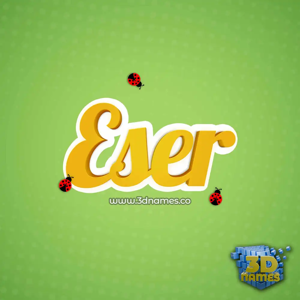 eser in Ladybugs style - 3D name wallpaper