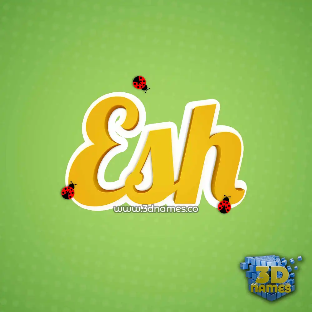 esh in Ladybugs style - 3D name wallpaper