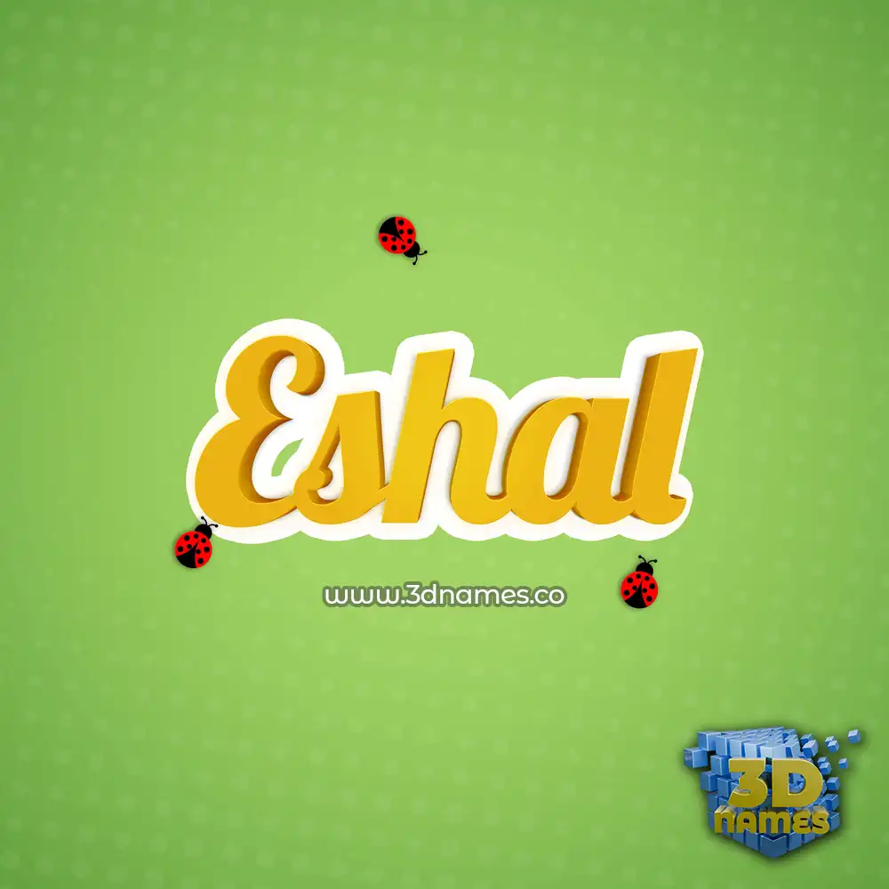 eshal in Ladybugs style - 3D name wallpaper
