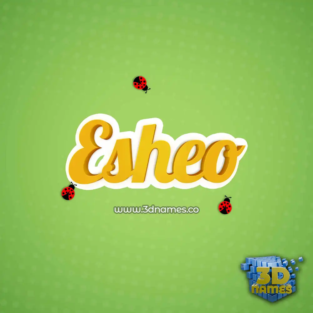 esheo in Ladybugs style - 3D name wallpaper