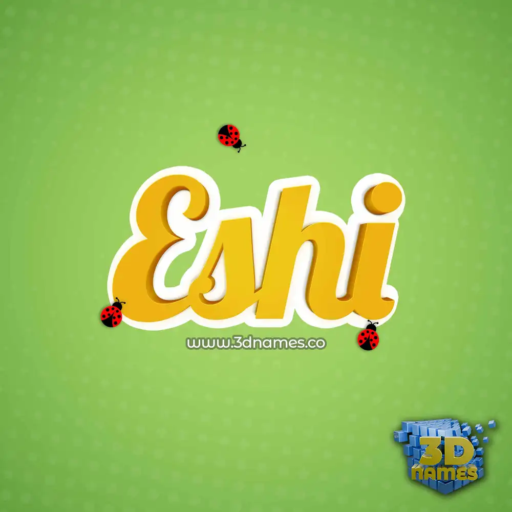 eshi in Ladybugs style - 3D name wallpaper