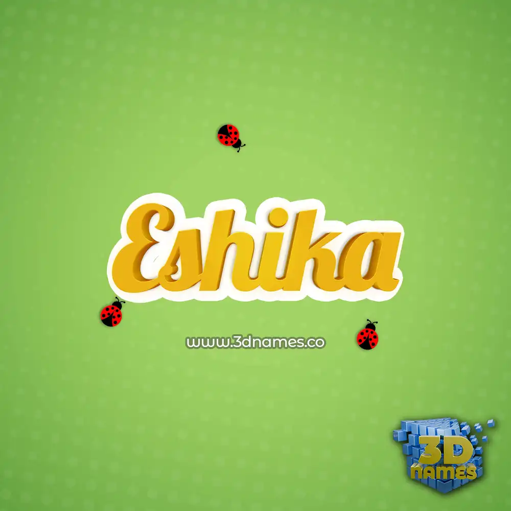 eshika in Ladybugs style - 3D name wallpaper
