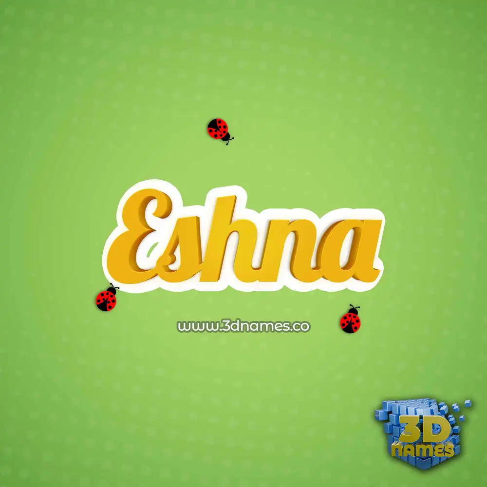 eshna in Ladybugs style - 3D name wallpaper