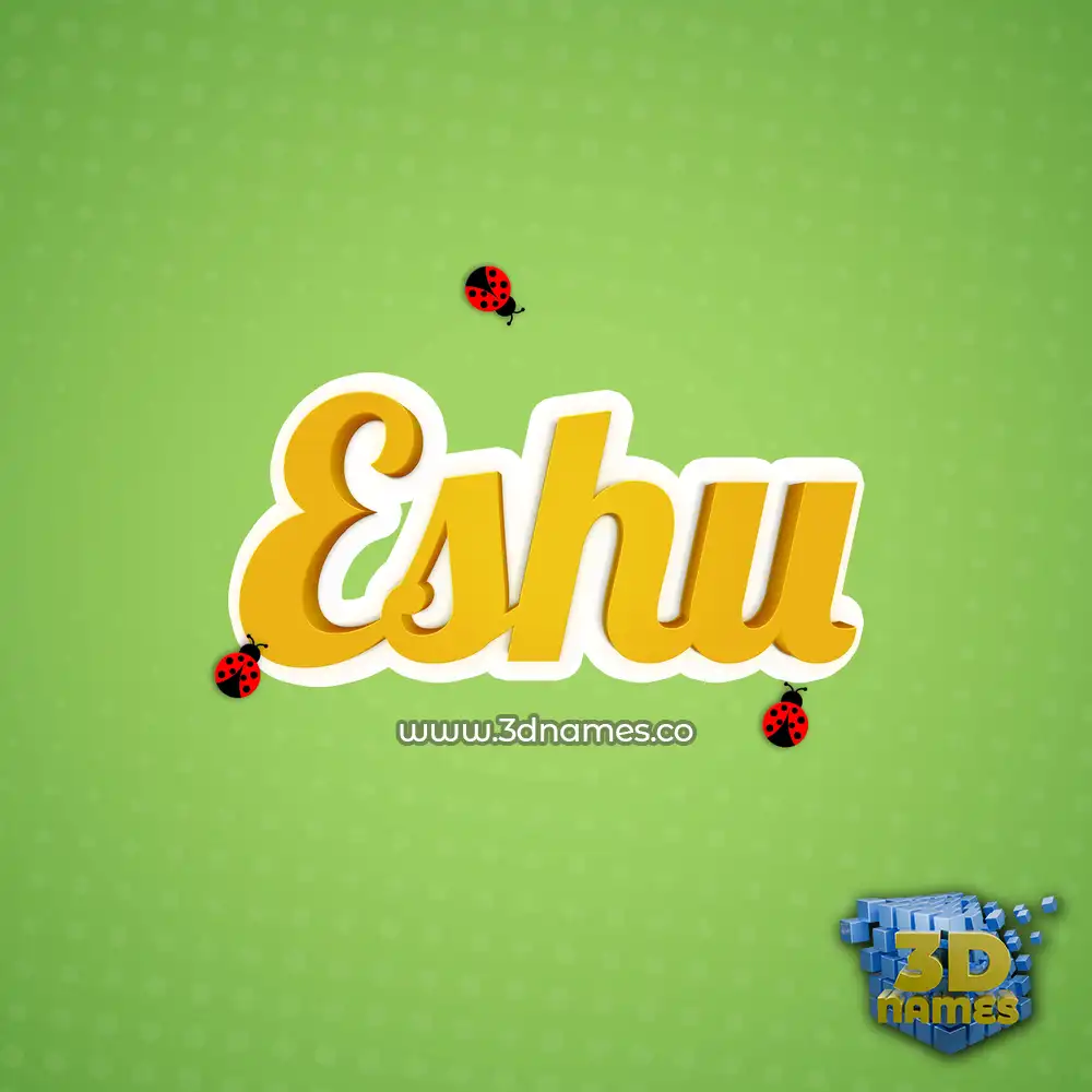 eshu in Ladybugs style - 3D name wallpaper