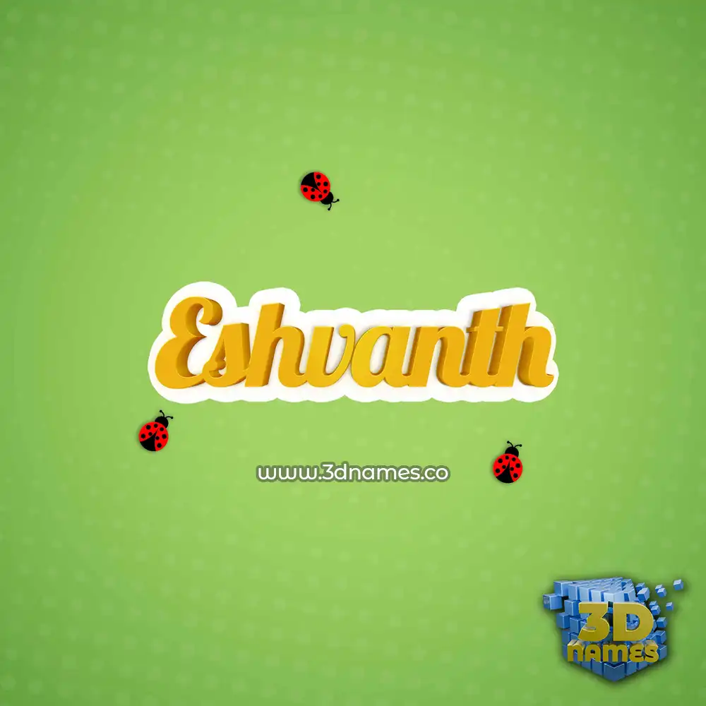 eshvanth in Ladybugs style - 3D name wallpaper