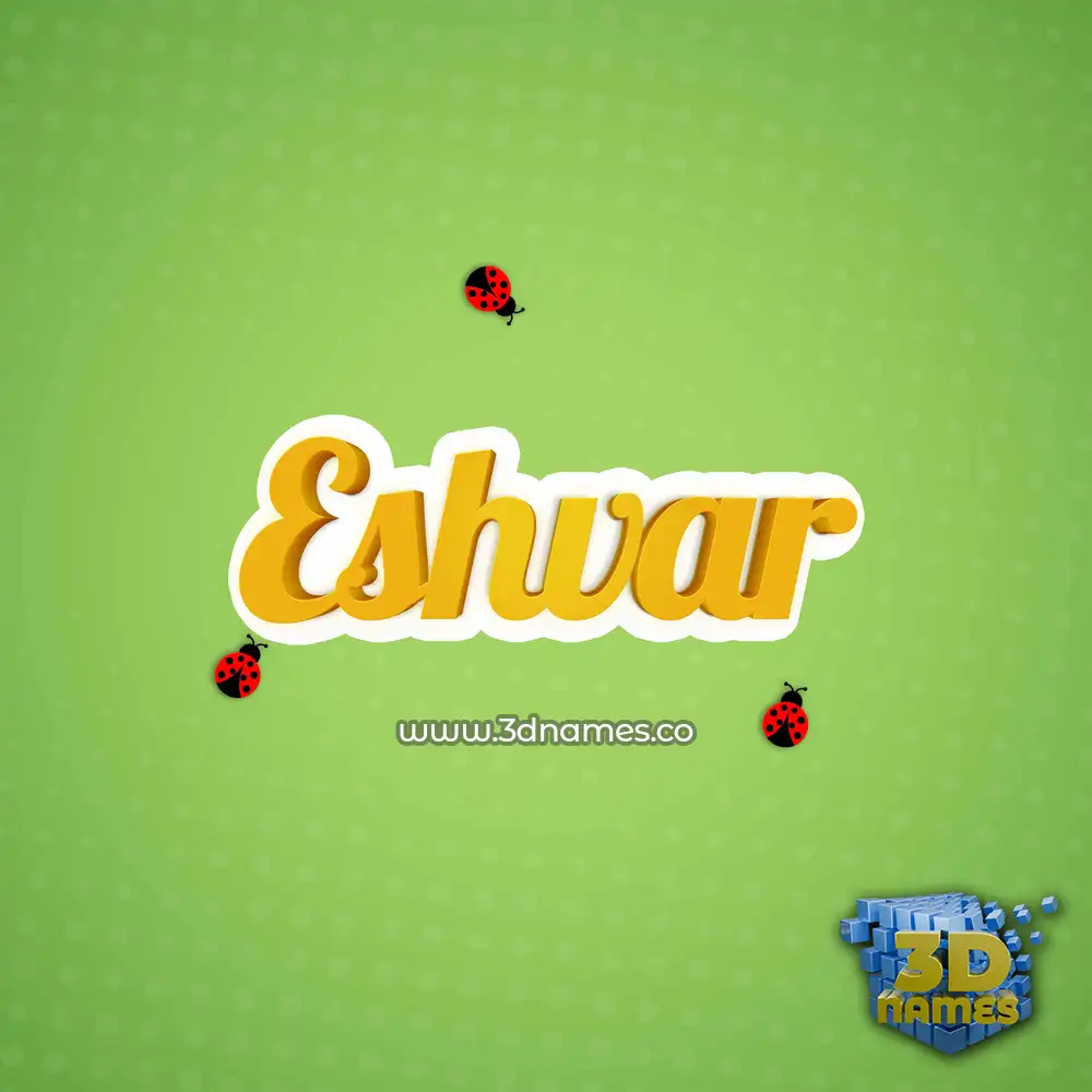 eshvar in Ladybugs style - 3D name wallpaper