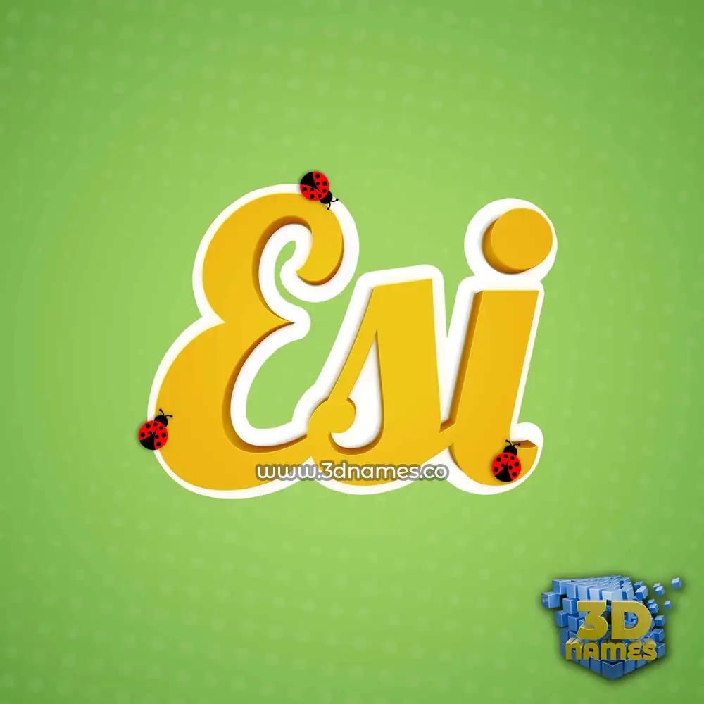 esi in Ladybugs style - 3D name wallpaper