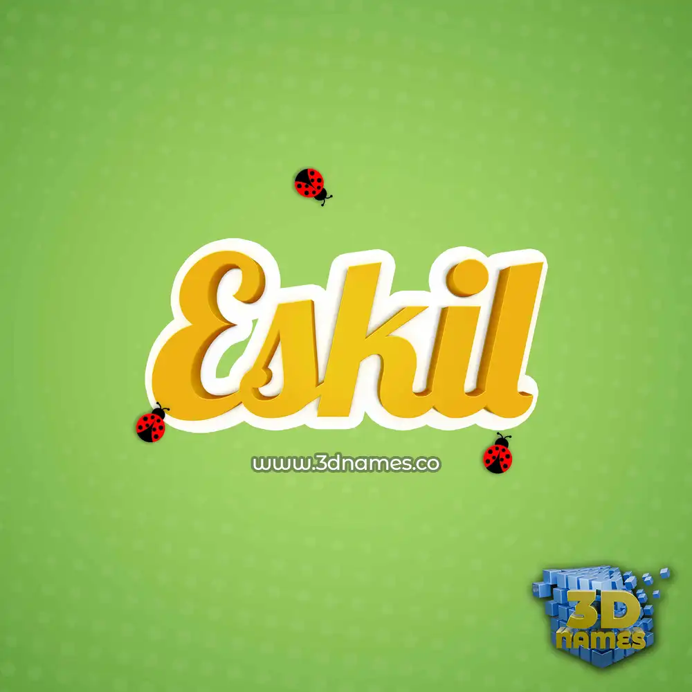 eskil in Ladybugs style - 3D name wallpaper