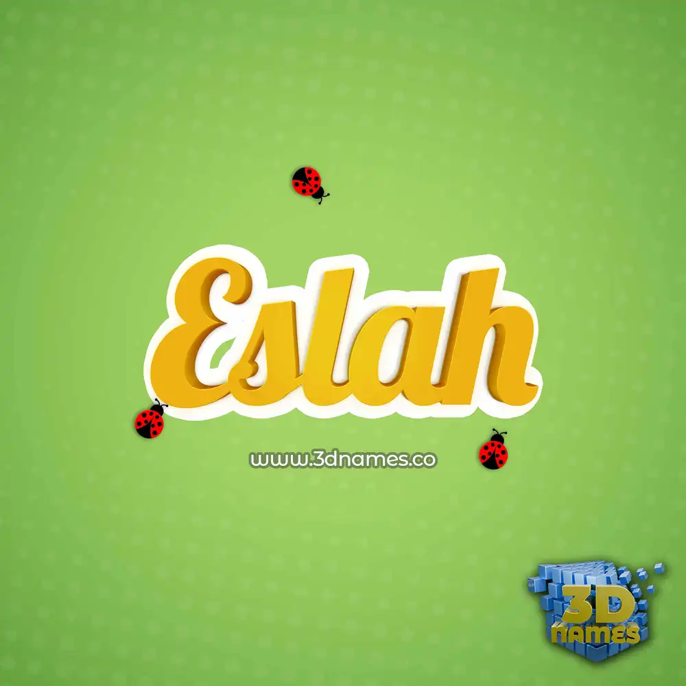eslah in Ladybugs style - 3D name wallpaper