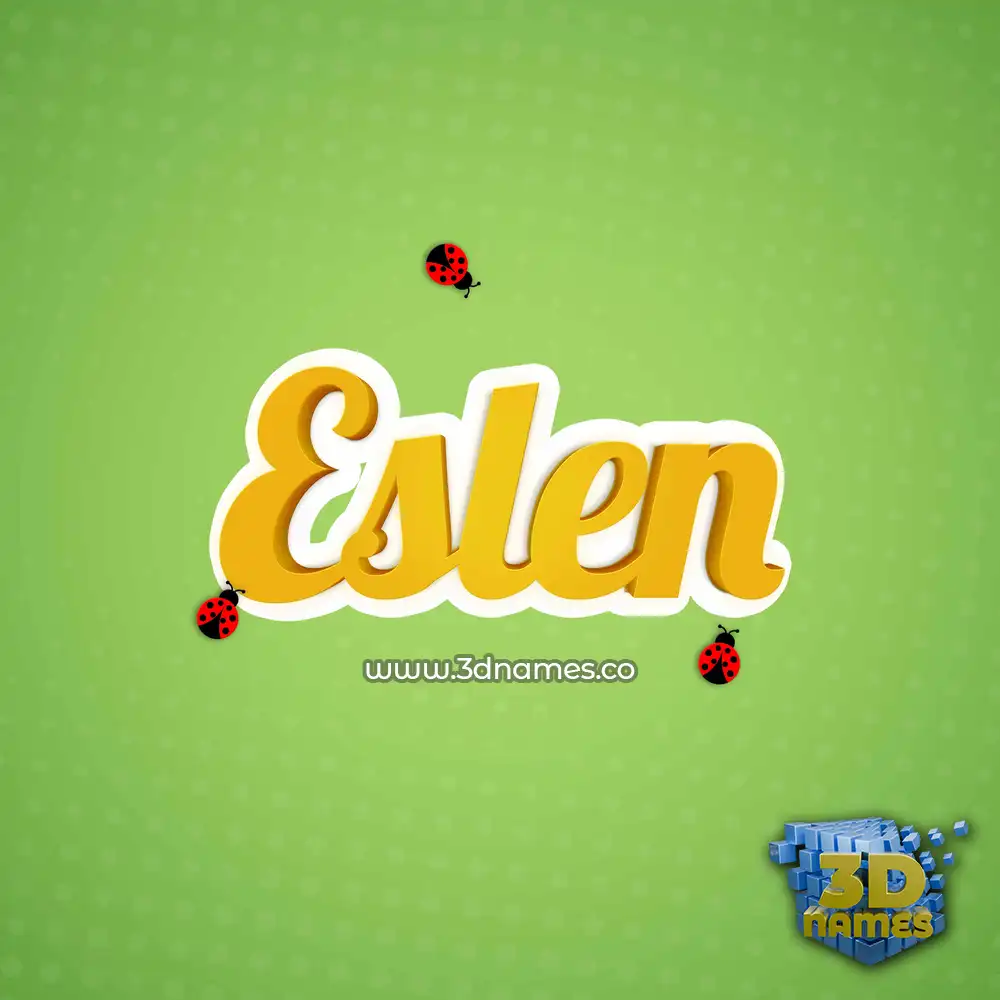 eslen in Ladybugs style - 3D name wallpaper