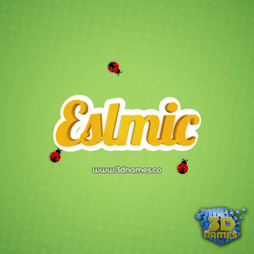 eslmic in Ladybugs style - 3D name wallpaper