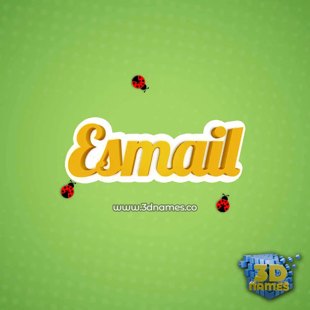 esmail in Ladybugs style - 3D name wallpaper