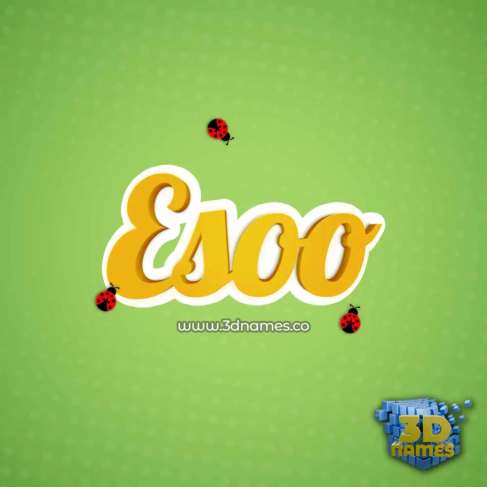 esoo in Ladybugs style - 3D name wallpaper