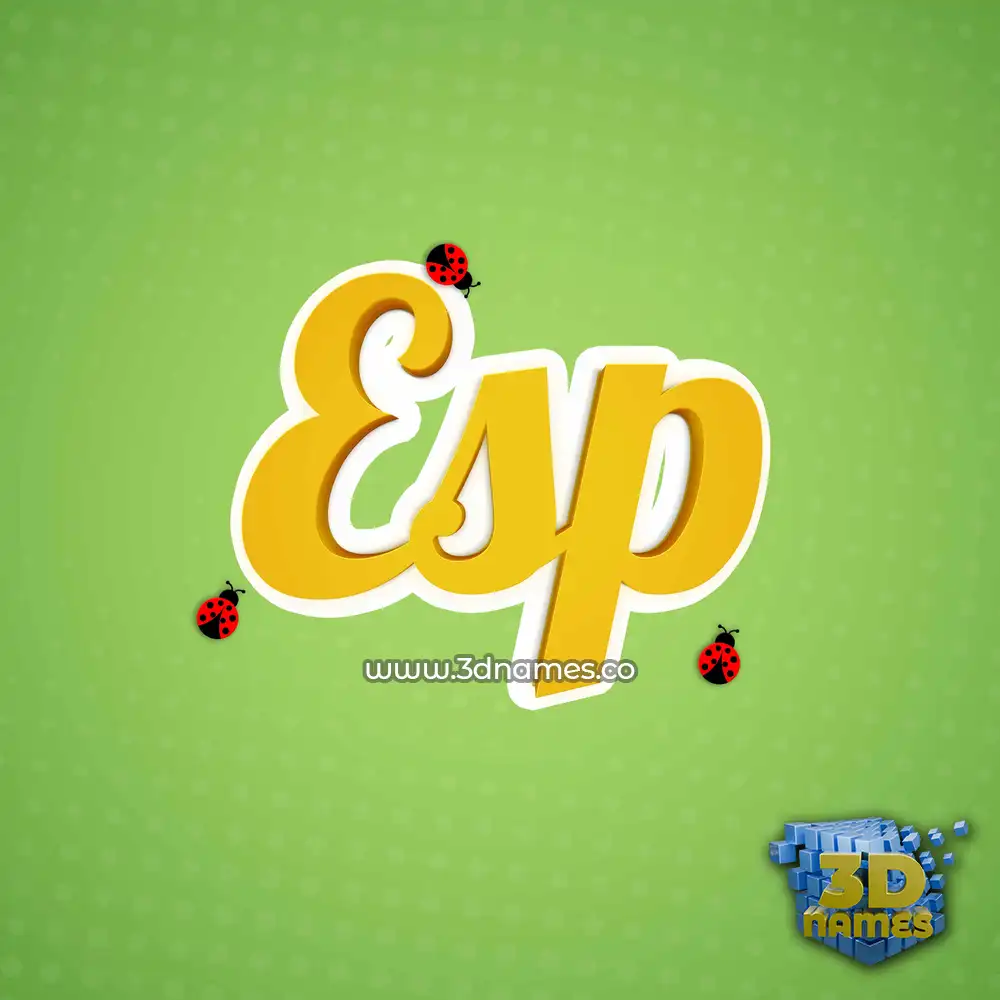 esp in Ladybugs style - 3D name wallpaper