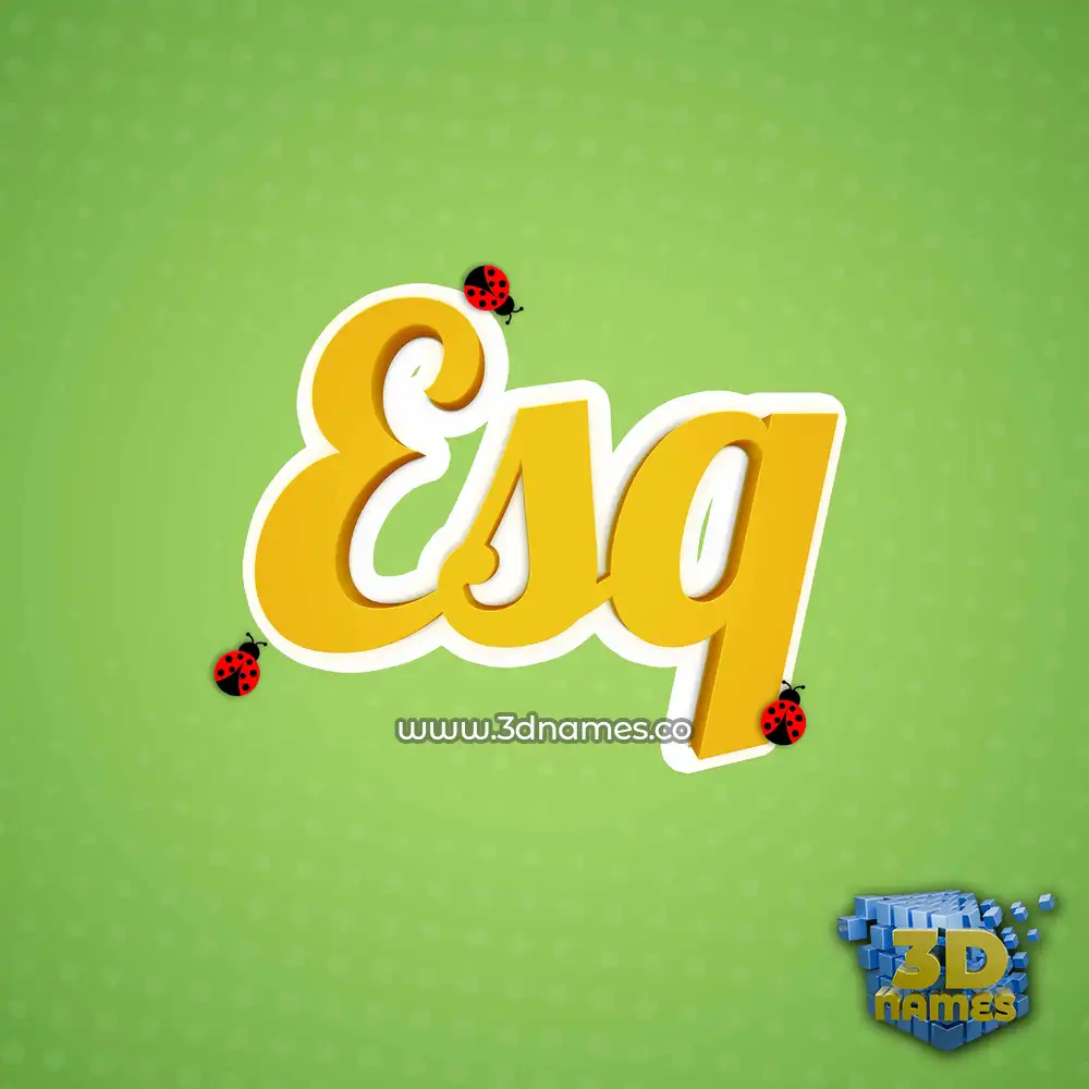 esq in Ladybugs style - 3D name wallpaper