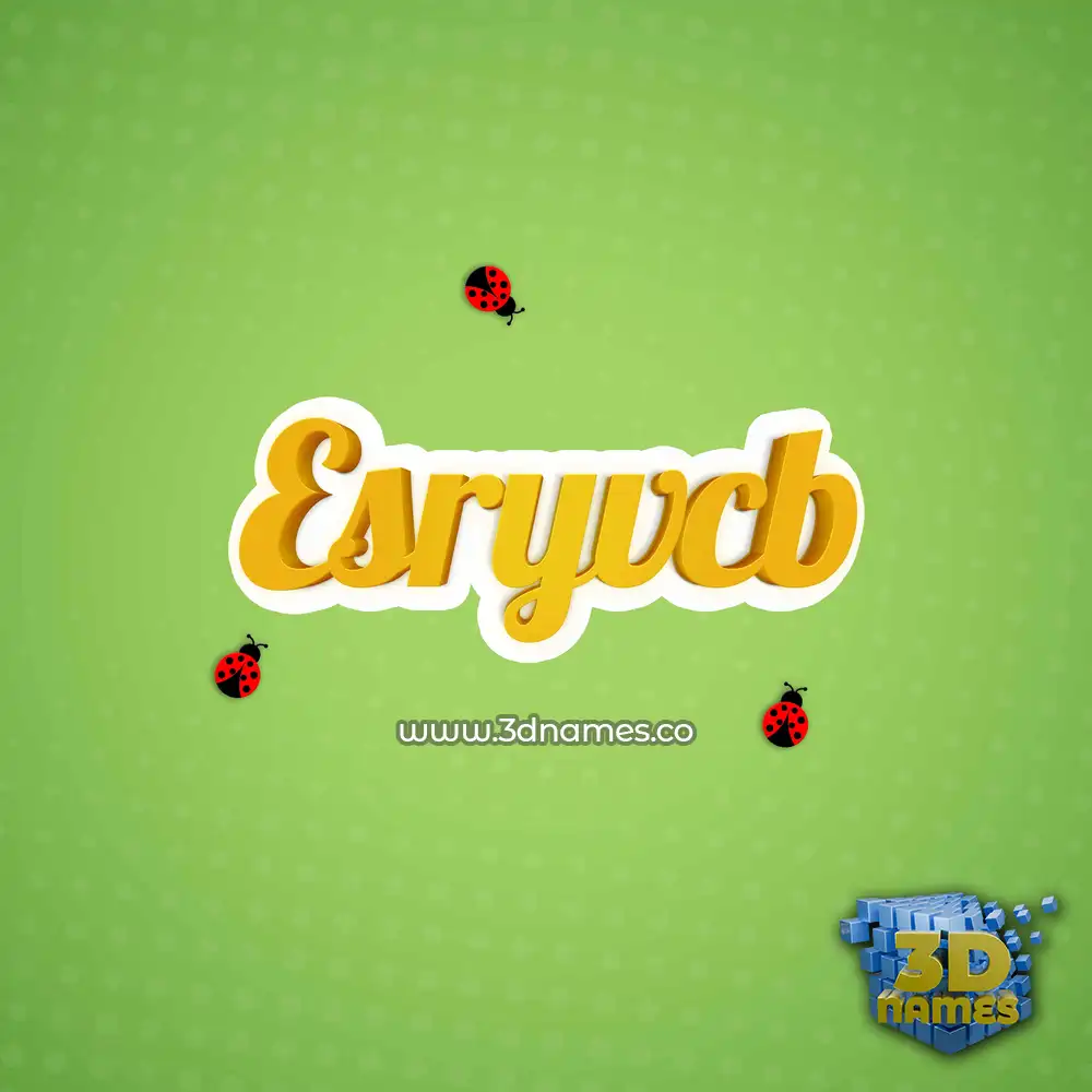 esryvcb in Ladybugs style - 3D name wallpaper