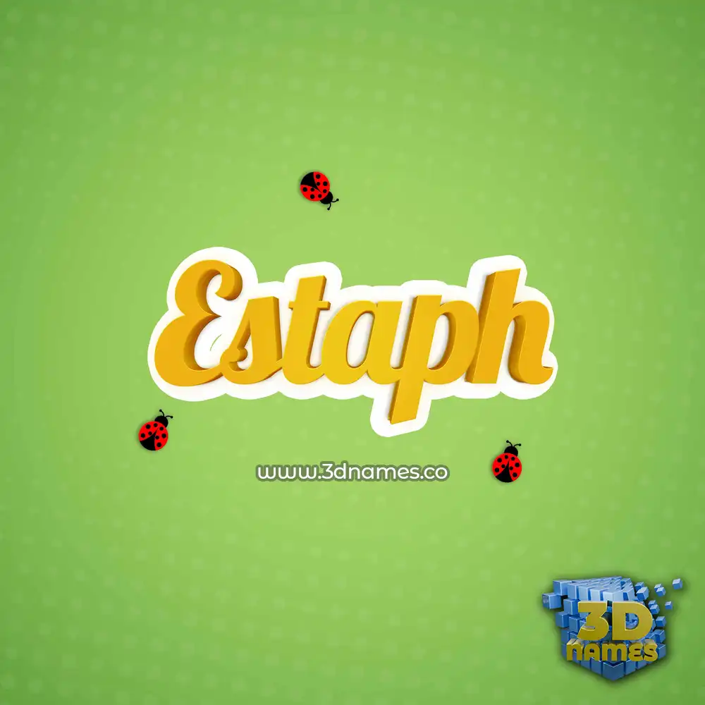 estaph in Ladybugs style - 3D name wallpaper