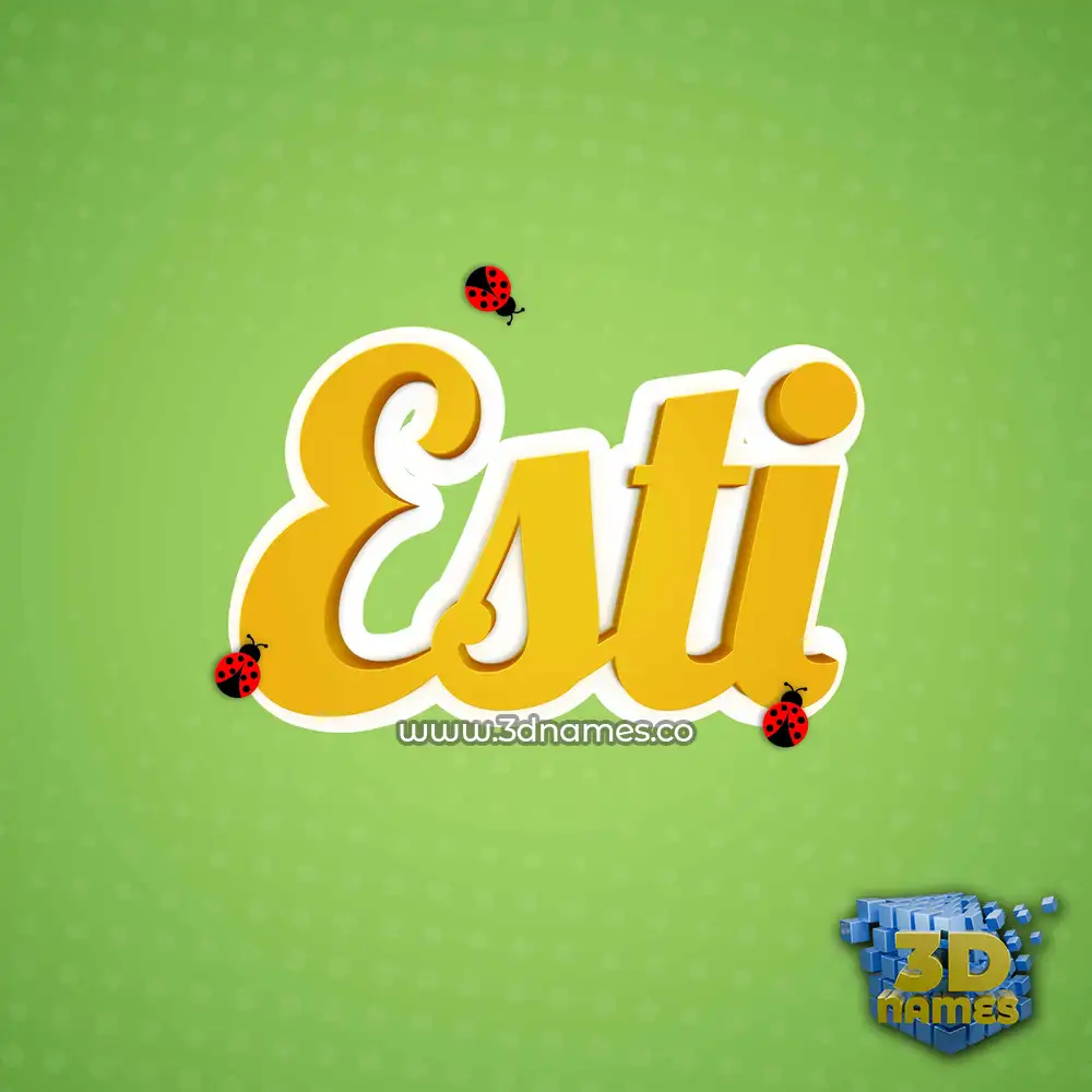 esti in Ladybugs style - 3D name wallpaper