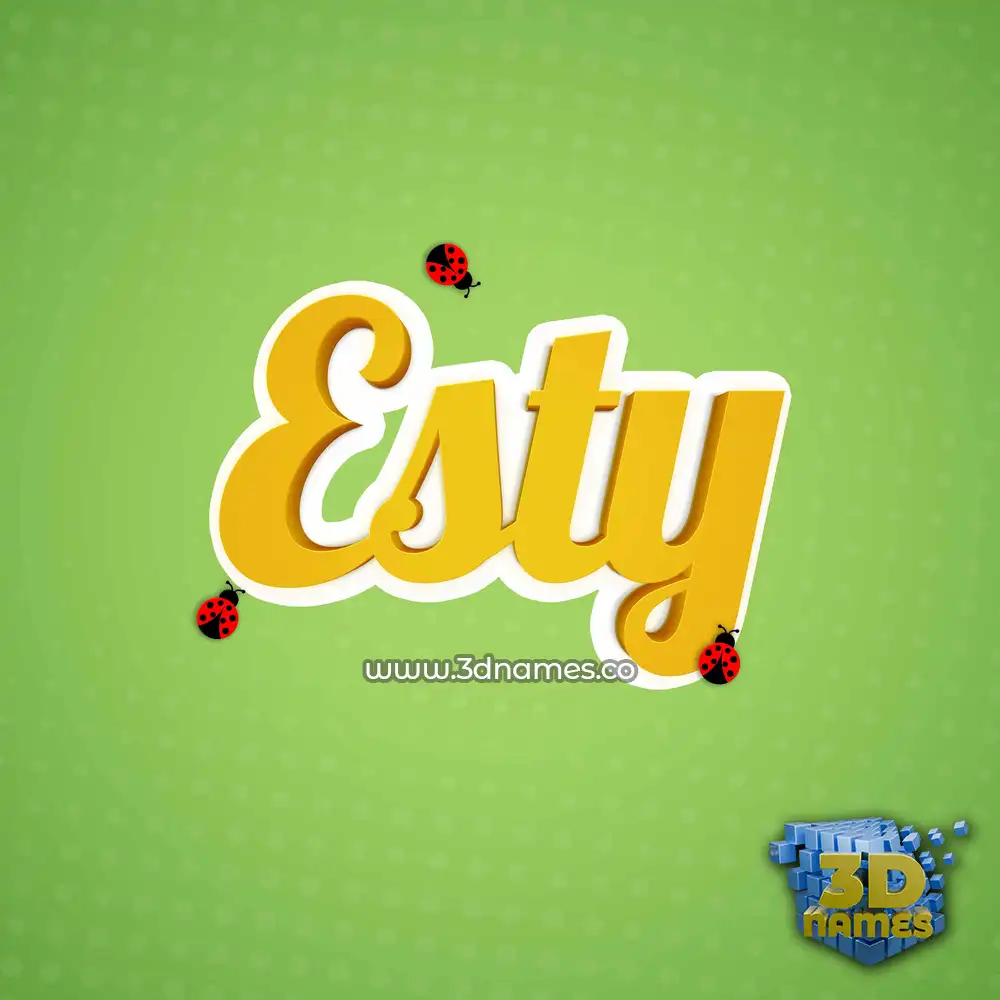 esty in Ladybugs style - 3D name wallpaper