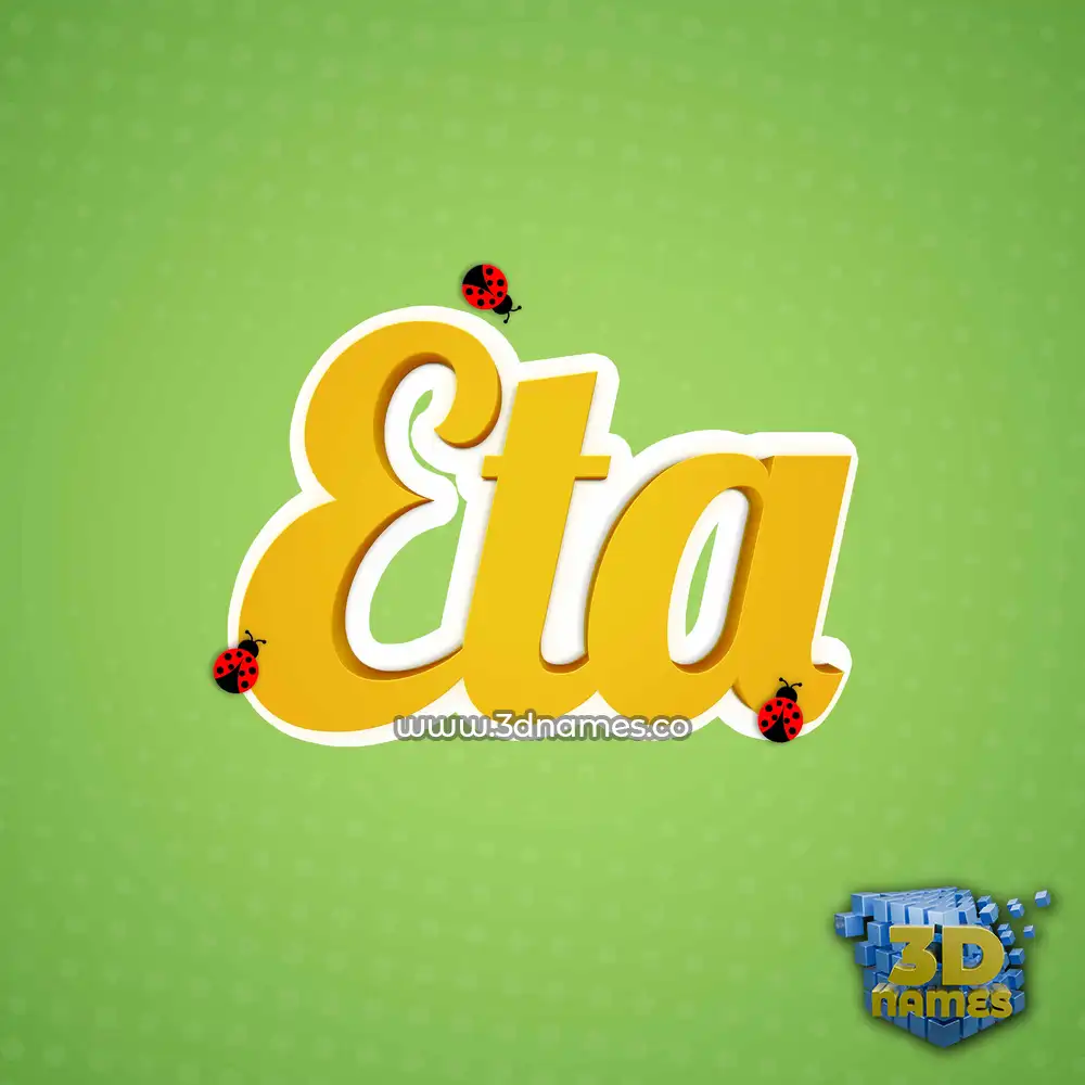 eta in Ladybugs style - 3D name wallpaper