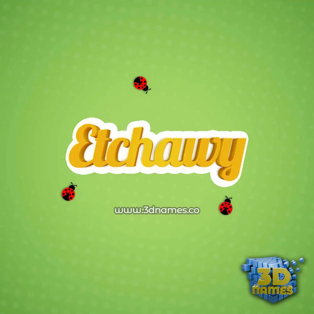 etchawy in Ladybugs style - 3D name wallpaper