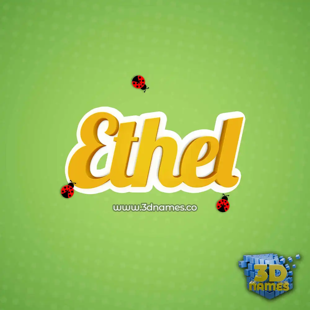 ethel in Ladybugs style - 3D name wallpaper